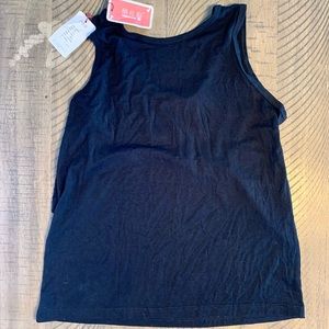 Luzhiyuan black tank top sz small split back NWT